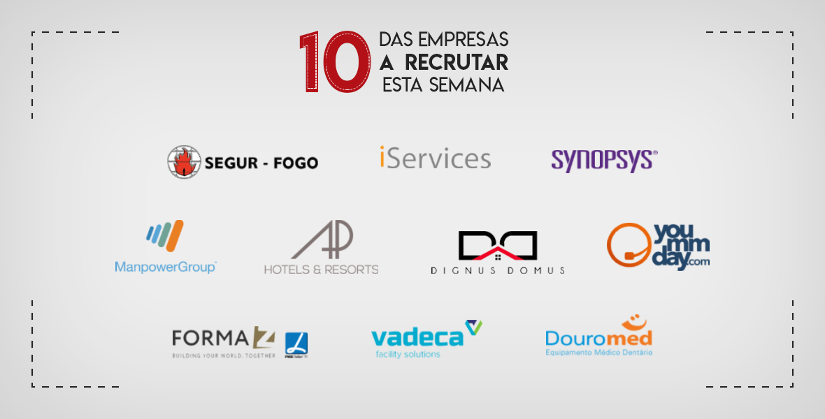 10 Empresas a Recrutar esta semana em Portugal